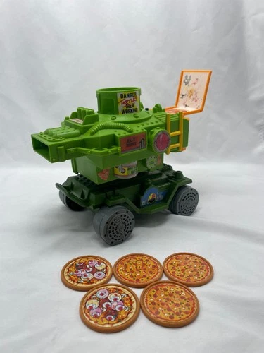 Vintage TMNT 1989 Playmates Turtle Pizza Thrower Vehicle w/ Discs TESTED