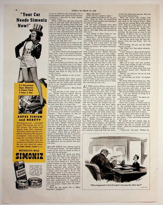 #ad Simoniz 1942 Vintage Print Advertisement Car Finish Care 10x13 $17.10