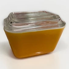 Vintage PYREX Orange Refrigerator Dish 501 B with Lid 501 C 