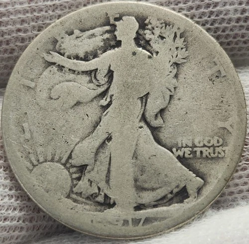 1917 P Walking Liberty Half Dollar - 90% Silver - AG Condition - WL-17p3