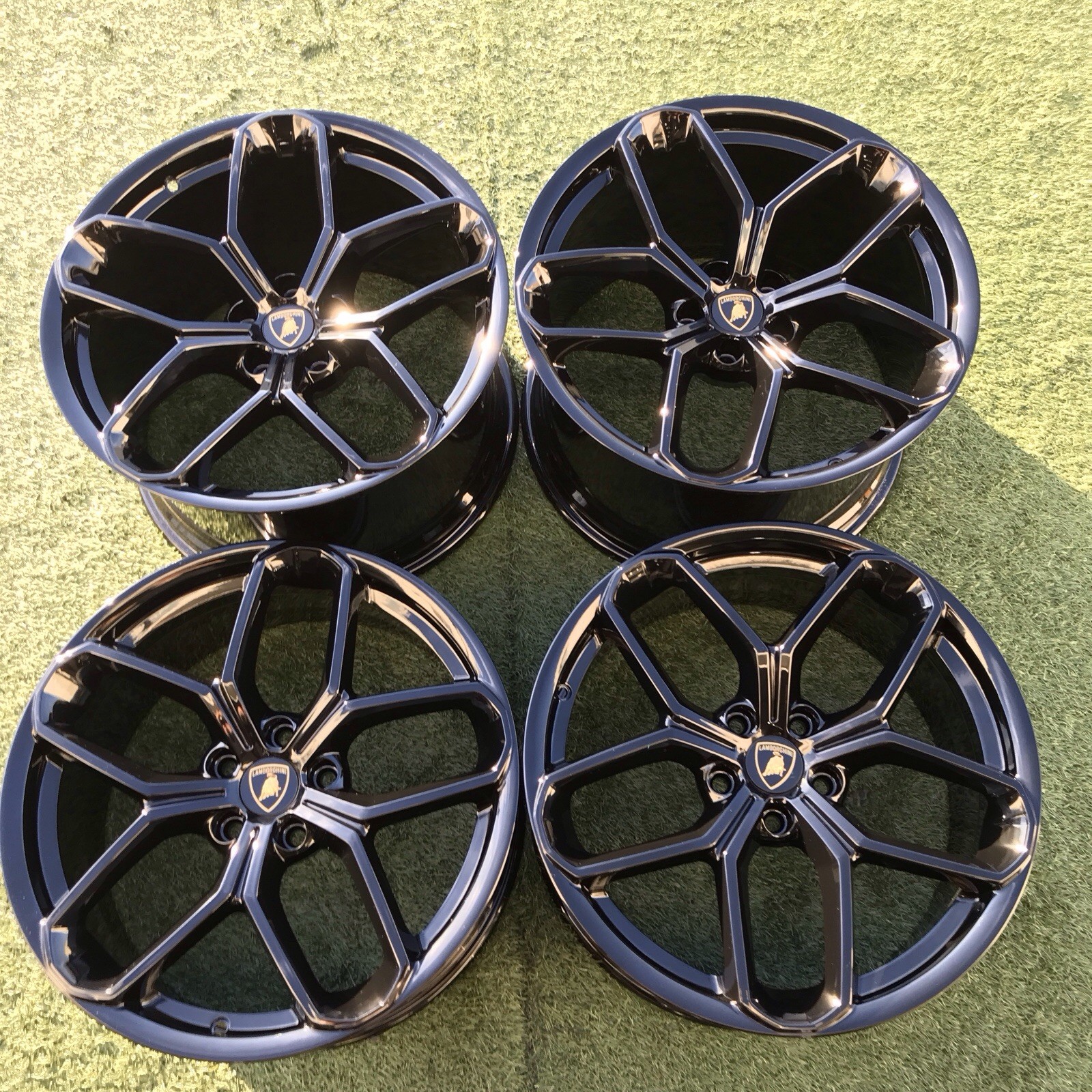 19 LAMBORGHINI RIMS OEM BLACK SET 4 GENUINE 4T0601017K HURACAN