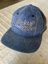 Vintage Ford Motors Man Snapback Hat USA Made Blue Green Underbrim Trucker Cap