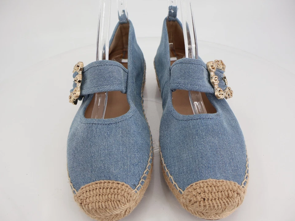 Alpargata Sam Edelman Maddy Mary Jane Plana Talla 9 Azul Denim Tela Cómodos Zapatos Foto 4 de 4