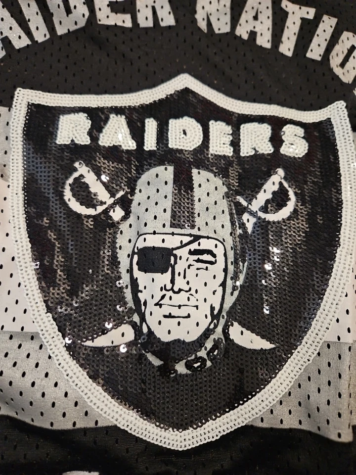 Camiseta Victoria Secret Pink Raiders Nation Lentejuelas Negra Talla M Foto 3 de 4