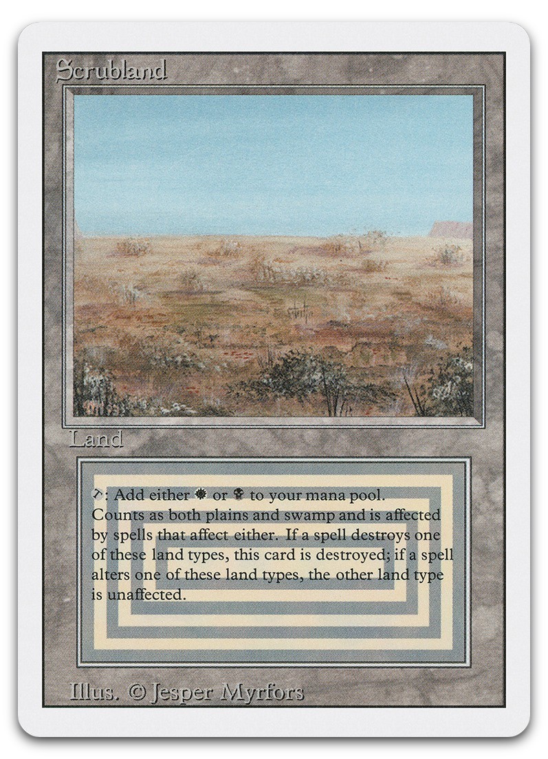 Scrubland (NM) Revised Edition 3ED Magic MTG