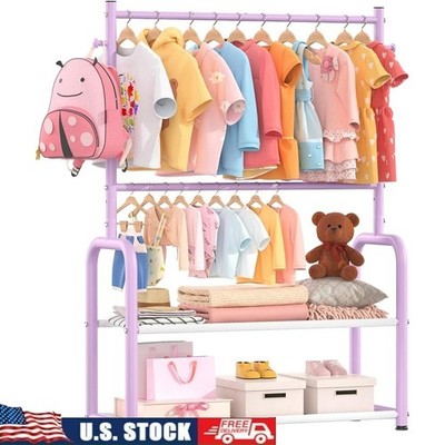 Kids Dress Up Rack Multi Layer Storage Organizer Clothes Hangers Hooks Sturdy