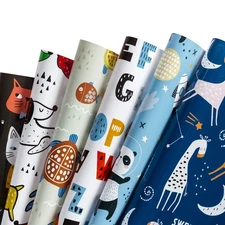 Wrapping Paper Sheet - 12 Sheets Cute Animal Design for Birthday, Holiday, Pa...