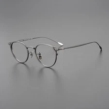 Deluxe Japanese Handmade Round Eyeglass frames Pure Titanium Retro Glasses 12g