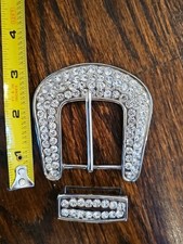 Large Western Bling Belt Buckle. Flashy Rhinestone Covered