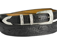 Greg Jensen Sterling Silver .925 Hand Engrave Ranger Belt Buckle 38 Matt Hackett
