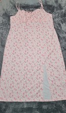 SHEIN Pink Ditzy Floral Ruched Cami DressAdjustable Straps Tie Closure 4XL