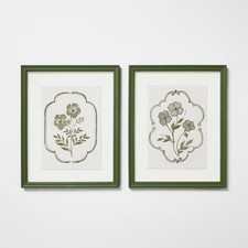 16x20 (Set of 2) Floral Print Framed Arts - T...