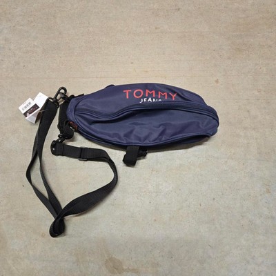 Vtg Y2k TOMMY JEANS Simple Spellout Logo Plain Zip Pocket Shoulder Bag NWT