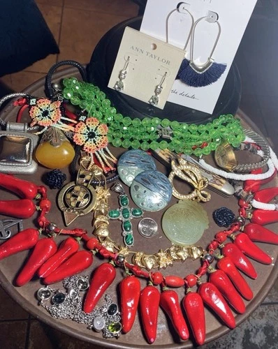 Nice Lot Unique Vintage Antique Costume Jewelry Crystal Stones Chicos 925 Etc…