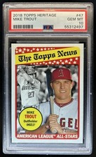 2018 Topps Heritage Mike Trout All-Star #47 Angels PSA 10 GEM MINT
