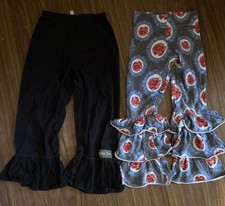 MATILDA JANE 2 PAIR BLUE WITH ROSES  BLACK LEGGINGS GIRLS 8  10