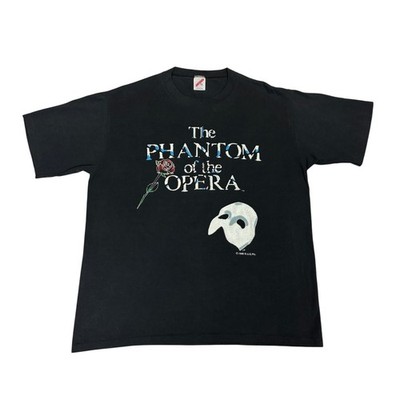 Vintage 80s Phantom of the Opera Single Stitch Shirt Men's XL Musical Mask Rose