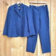 Akris Punto EUC Blue Linen Blend Suit Sz 8