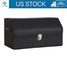 Us Car Trunk Organizer 2 In 1 Leather Vehiclesuv Cargo Storage Box Wlid New