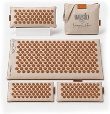 Glanzst&uuml;ck Berlin Acupressure Mat Set XXL Full Body Beige with Pillow for Back