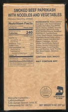 FREE PORT Rare Ration Combat USA MRE KOSHER Smoked Beef Noodles Legum Emb 2024