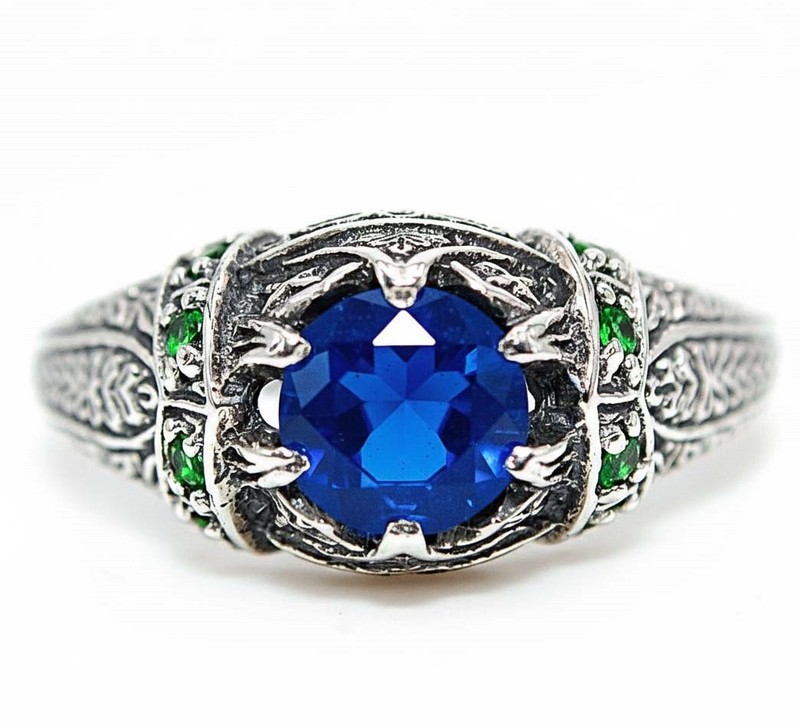 1CT Heat Treated Kyanite 925 Sterling Silver Filigree Ring Sz 7 PC9-3