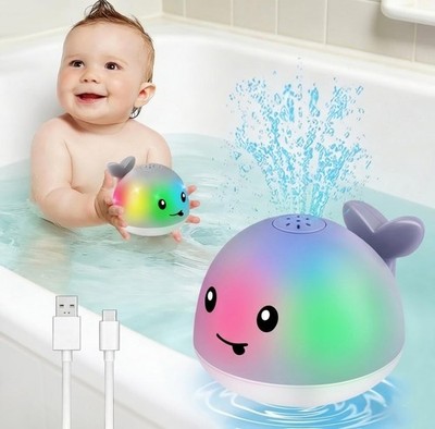 Light up Whale Sprinkler Bath Toy for Toddlers Ages 1-3, 6-12 Months