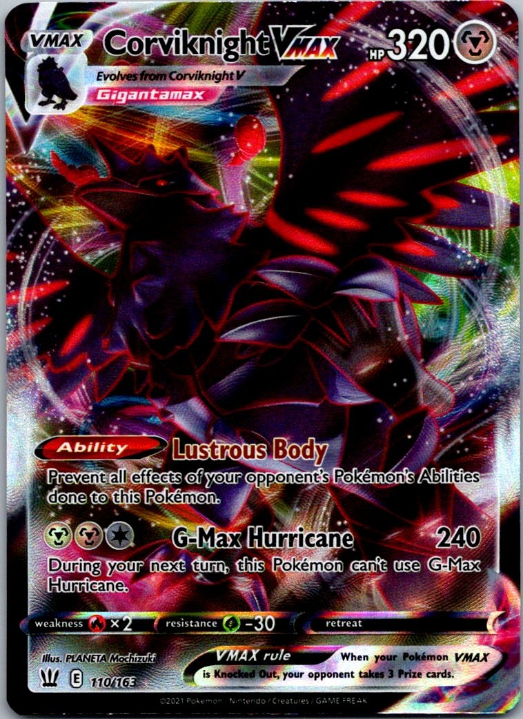 Corviknight VMAX 110/163 Holo VMAX Rare Battle Styles Pokemon Near Mint