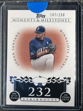 Santana, Johan - 2008 Moments & Milestones - Card #87 - Strikeouts 232 - 147/150