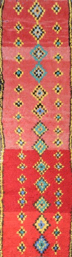 Vintage Moroccan Runner Rug 3x10 Ft Hand-Knotted Oriental Wool Carpet Tribal Rug