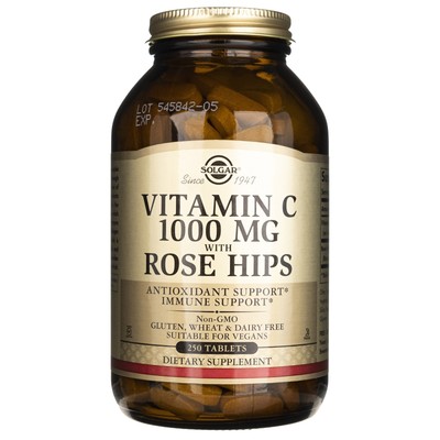 Solgar Vitamin C 1000 mg mit Hagebutte, 250 Tabletten