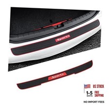 Rear Bumper Guard Protector for Car, Universal Black Rubber Scratch Black/Red