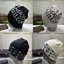 Unisex luxury LOUISV Designer Knitted Beanie Hat Warm Winter Ski Skull Cap