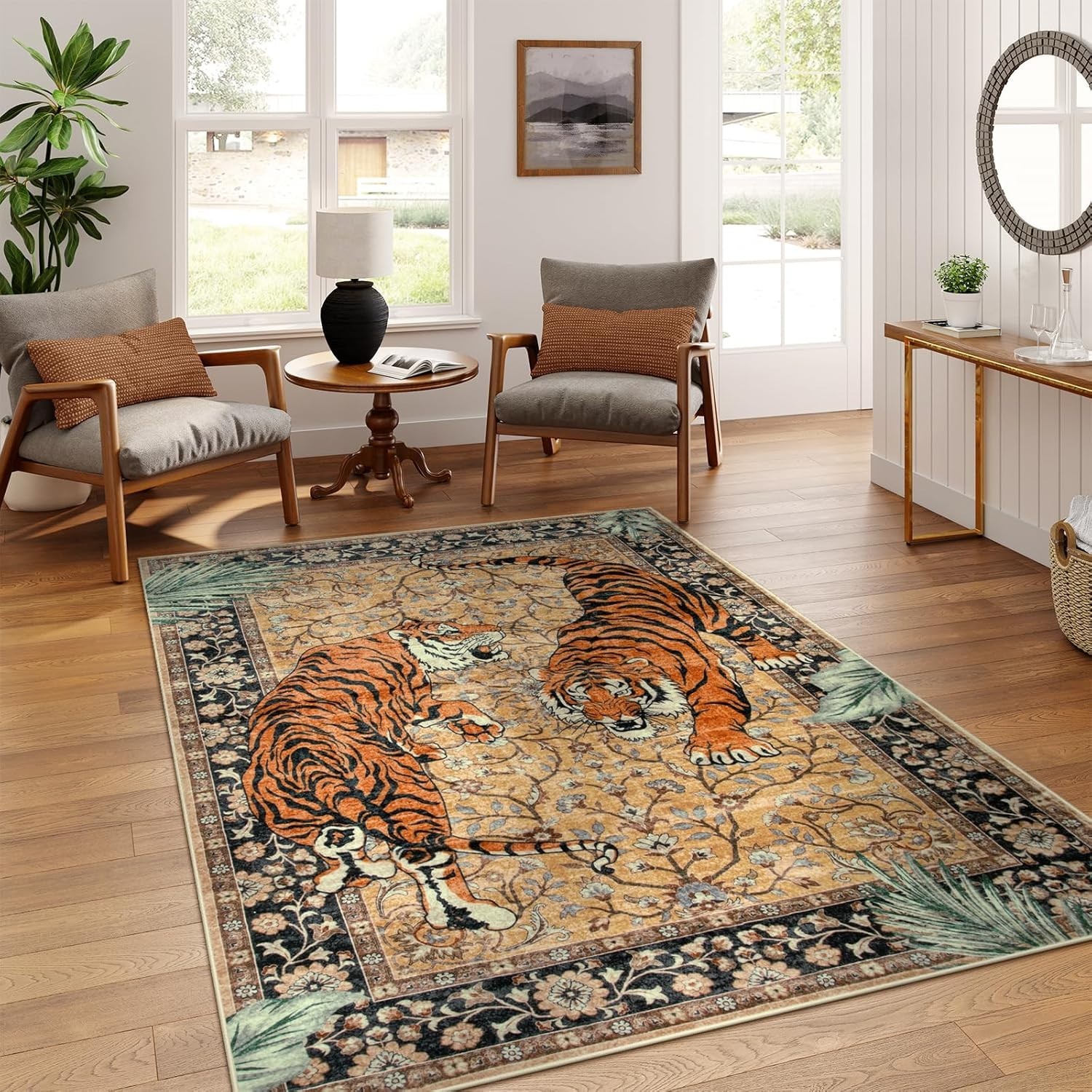 5x7 Boho Area Rug – Washable, Soft, Non-Slip, Stain-Resistant Carpet