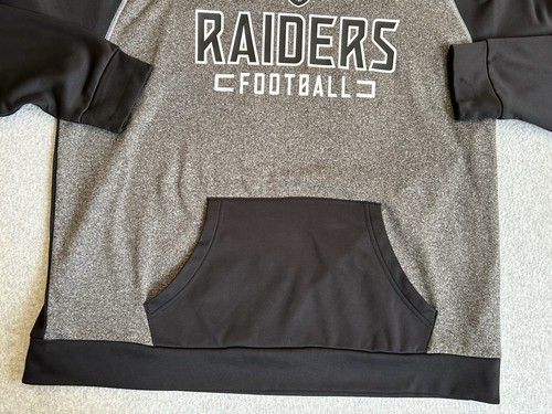 Oakland Raiders Hoodie Mens 2XL Black Fleece Sweatshirt Pullover Fanatics NFL - Picture 3 of 9