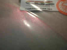 Dichroic Glass: CBS 90COE Cyan/Dark-Dark Red on Flat Thin Clear 3" Sq