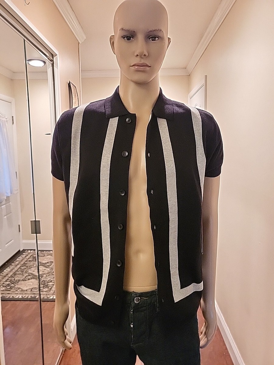 Men MARC ASHER Vintage Style Polo Style Knit Shirt SIZE S NWT