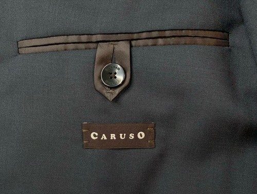 Mens 40 R Caruso Solid Grey " Butterfly " Unstructured Patch Pocket Blazer Italy - Picture 11 of 13