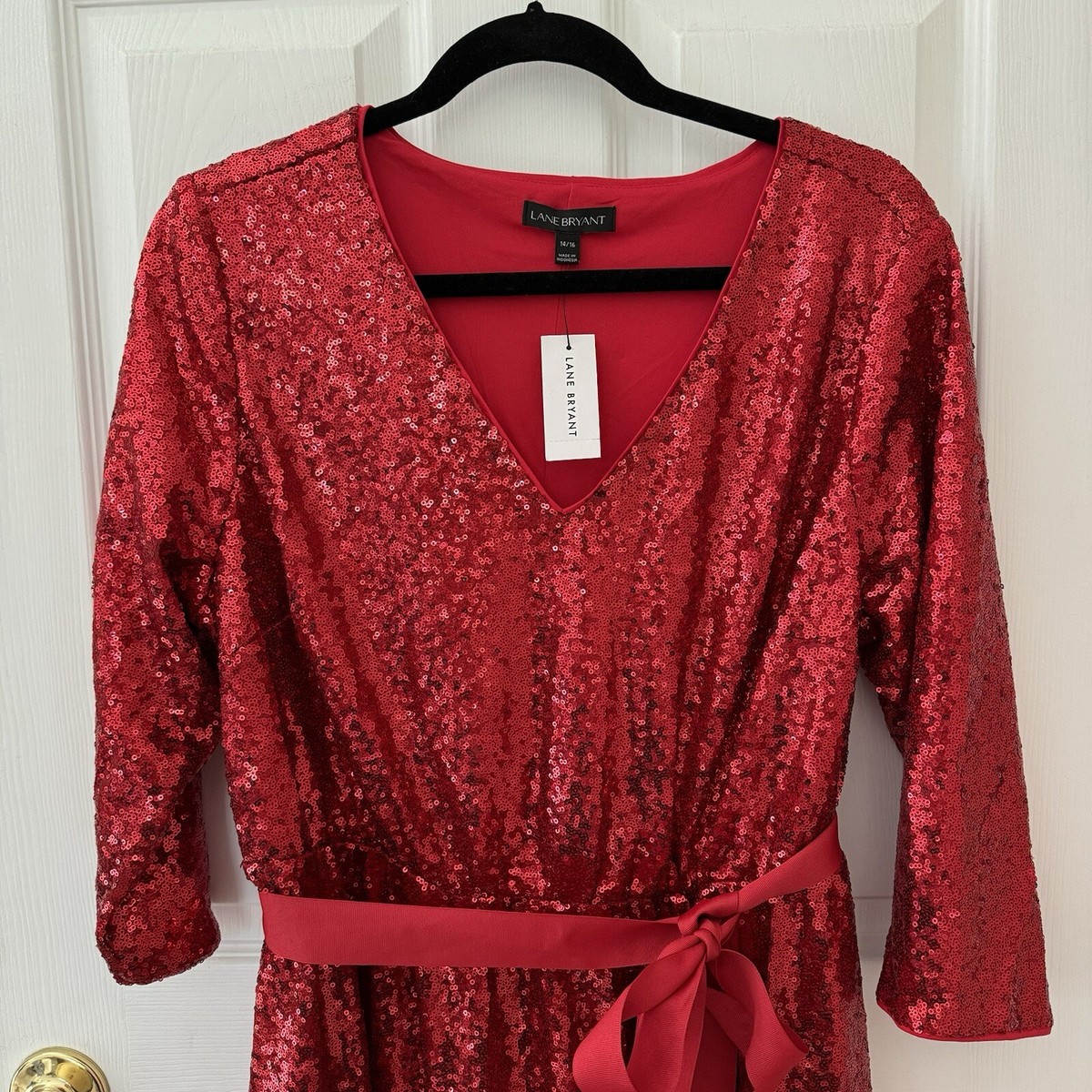NWT Red Sequin Dress Lane Bryant 14/16 Holidays