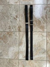 Kavalkade Black Leather Slimline Equestrian Stirrup Leathers 35" Silver Buckles