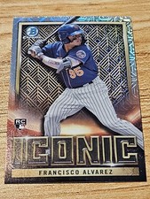 Francisco Alvarez Rookie Card 2023 Bowman Chrome Iconic Mojo New York Mets. rookie card picture