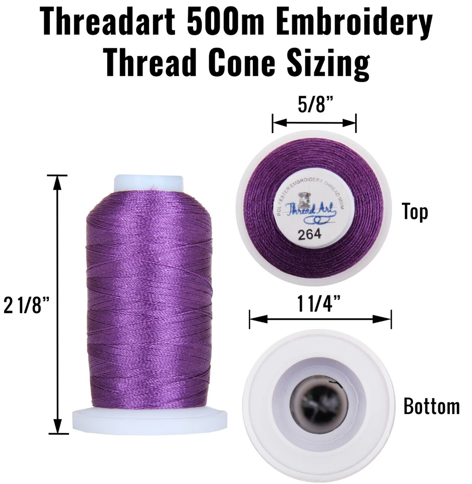Threadart Polyester Embroidery Machine Thread Sets - 500M Cones - 7 Sets Avail. - Image 3 of 4