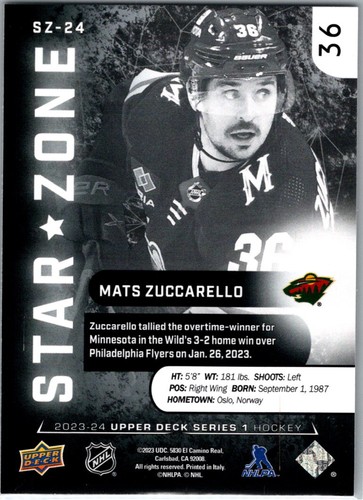 2023-24 UPPER DECK SERIES 1 STAR ZONE INSERT YOU PICK / YOU CHOOSE - Picture 13 of 17