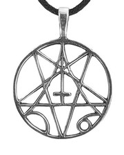 Pentagramm 925 Silber Anhänger umgedrehtes Kreuz Satan Pentagram Nr. 56