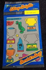 Vintage 1984 TREND SHINY BRIGHTS scratch n sniff stickers Foil COLA t-1372 NEW 