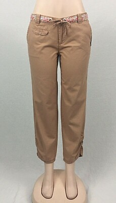 Size 11 Khaki Gathered Ruched Cropped Ankle Pants Dream Out Loud By Selina Gomez