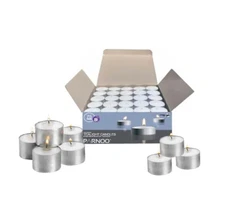 PARNOO 75 Tealight Candles White Unscented 8 Hour Burn Votive Bulk Wedding Spa