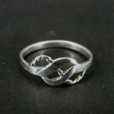 Ring Silver Knot with Twist Design Band Sterling 925 Size 6 Band Ring