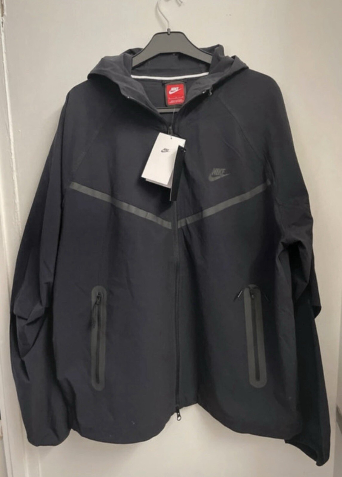 SACAI X NIKE *nuovo con etichette* giacca felpa uomo nera Nike tech woven full zip taglia m
