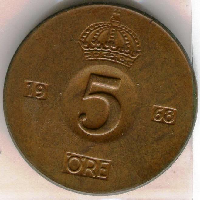 Coin 297 Sweden 1968 Value 5 ore | eBay Coin 297 Sweden 1968 Value 5 ore | eBay